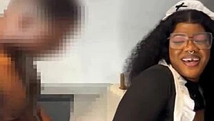 Ebony Maid Shakes Ass While Cleaning House