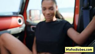 sexy ebony fingers her pussy in front of horny friend