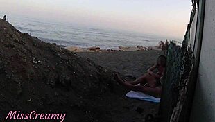 Flashing Cock At Stepdaughter On Public Beach And She Helps With Cumshot