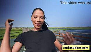 sexy ebony fingers her pussy in front of horny friend