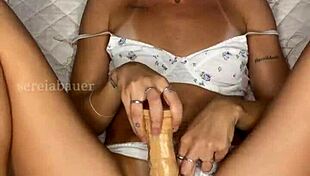 Blonde sucks and fingers to orgasm