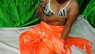 In the country, a couple enjoys outdoor sex with her hairy beaver and big tits