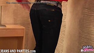 Look at petite Sinti teasing in tight skinny jeans!