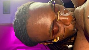 Husband Devours Ebony Wife's Pussy