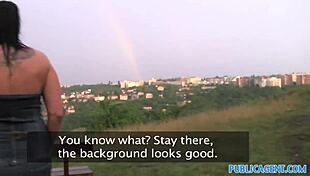 Publicagent HD features Rain Thunder with big boobs getting fucked outdoors in the rain