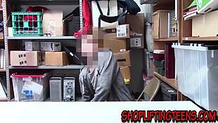 Blonde teen gets caught and spunked by security in reality