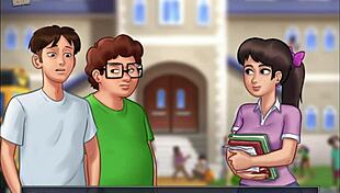 summertime saga 1 unfolds with cute curvy characters in 3d outfits, exploring adventures and interactions