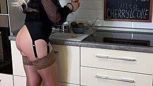 Wow! Breakfast with Cherylcolle in Sexy Lingerie and Stockings!