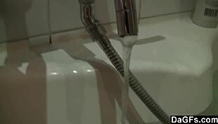 Dagfs Masturbates And Sucks Cock In Hot Bathtub, Blonde Amateur With Big Tits Gets Cumshot.