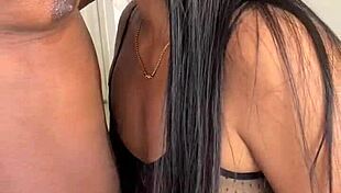 cute brunette girl sucks and licks puffy nipples non-stop in amateur couple fetish