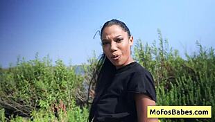 sexy ebony fingers her pussy in front of horny friend