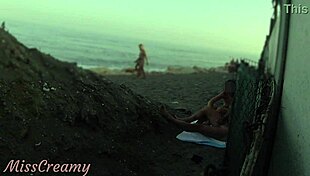 Flashing Cock At Stepdaughter On Public Beach And She Helps With Cumshot