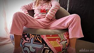 Skinny teen exploring her body in a homemade video.