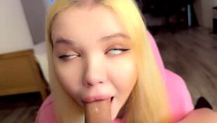 Teen 18+ Student Caresses Father-In-Law's Cock For Cum In Mouth