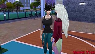 Hinata and friends cap 4 madara plays with videl, bets clothes off, ends with unexpected lots of milk on her