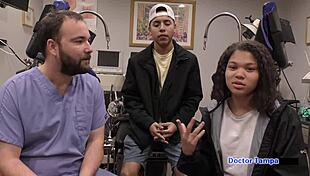 Dr tampa conducts tampa university entrance physical with michelle anderson