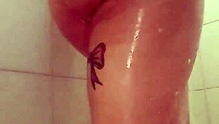 i tease my big tits and ass in a quick shower