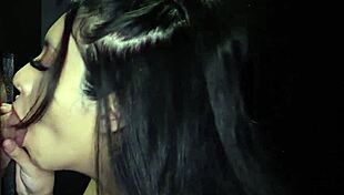 brunette latina deepthroats dicks at the gloryhole