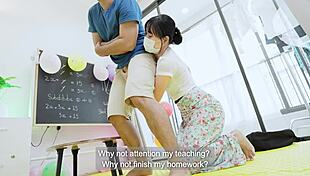 Tuition teacher hardcore teach her lessons