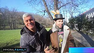 Katy And Mia In Bunny Costumes Get Pussies Stuffed By Father-In-Law And Uncle In Taboo Egg Hunt