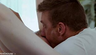 Busty blonde Bunny Colby deepthroats her masseuse and gets fucked in doggystyle