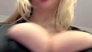 Big Natural Tits Bursting Out of Elastic Leather