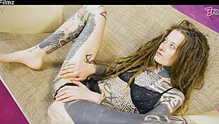 Tattooed Goth Punk Couple Engages In Rough Anal Fucking And Sloppy Blowjob Play