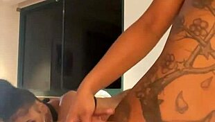 pornstars throw a wild party turning into rough threesome with deepthroat ebony fucking and pussy licking