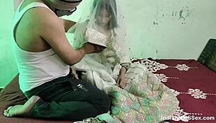 Skinny Indian Married Wife's Shaved Pussy Gets Rough Fuck Bent Over