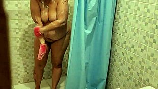 I find my best friend's mom in the shower and she gives me a blowjob