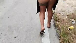 look at this puta showing her culo and tetas on the public mexican highway, what do you think?