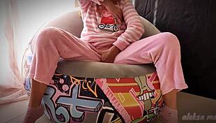 Skinny teen exploring her body in a homemade video.