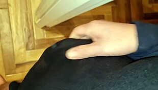 Horny guy jerks off in bedroom spied by stepsister