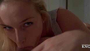 As a blonde milf, I eagerly blow your massive morning wood, savoring every inch in my oral routine.