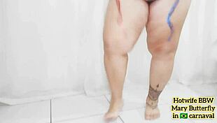 What a bbw hotwife swinger mary butterfly in brazilian carnaval dance!