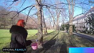 Katy And Mia In Bunny Costumes Get Pussies Stuffed By Father-In-Law And Uncle In Taboo Egg Hunt