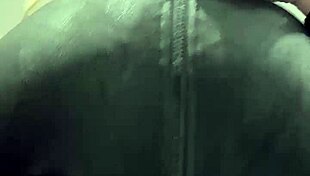 Big Natural Tits Bursting Out of Elastic Leather