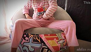 Skinny teen exploring her body in a homemade video.