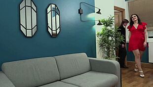 Gorgeous french brunette sucks big cock