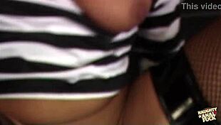 Kate Jones, gorgeous raunchy MILF with big natural tits, craves proper anal pleasure in doggystyle