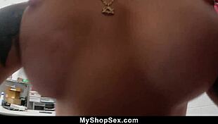 Mall officer catches teen 18+ shoplifting and fucks her tight pussy!