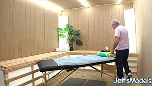 Hot BBW Remi Ferdinand Enjoys a Relaxing Massage by the Masseur