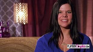 Husband eats wife's pussy before party