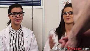 nurses in hospital watch patient with subtle humiliation and femdom vibes