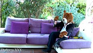 hot petite latina babe with perfect body fucking rough with pervert teddy bear and deepthroat 😈