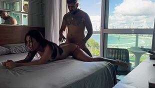 perfect beach sex with tattooed ebony beauty