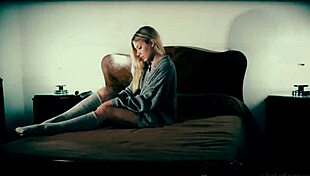 petite teen candice fingers her shaved hairless pussy solo. she uses a flower for intense masturbation.