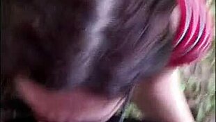 nasty white slut suckin big black cock outside