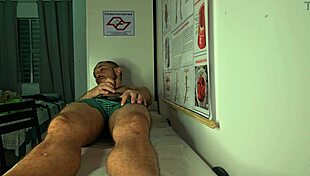 Patient gets hard erection in front of nurse leading to deepthroat and rough pussy banging. Cute brunette in uniform handles big cock with handjob and moaning sex.