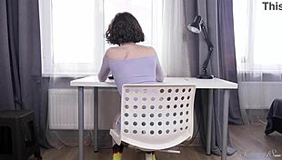 Tiny Perv Darcy Dark Finger Fucks Pink Pussy!